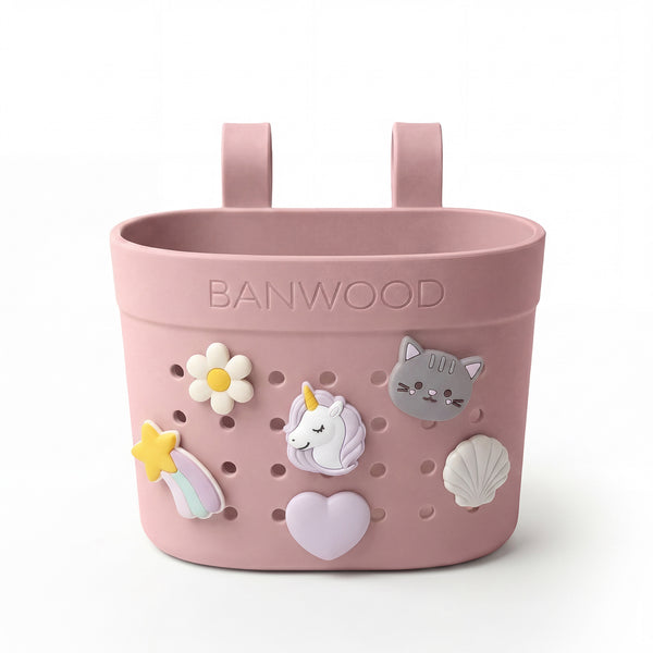 Banwood ECO Pin & Ride Scooter/Bike Basket (Dusty Rose)