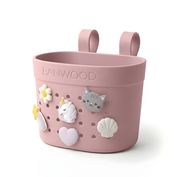 Banwood ECO Pin & Ride Scooter/Bike Basket (Dusty Rose)
