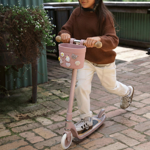Banwood ECO Pin & Ride Scooter/Bike Basket (Dusty Rose)