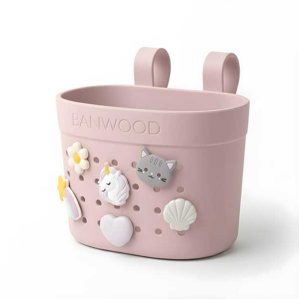 Banwood ECO Pin & Ride Scooter/Bike Basket (Faded Pink)