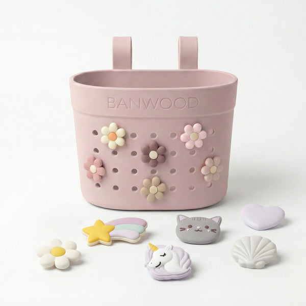 Banwood ECO Pin & Ride Scooter/Bike Basket (Faded Pink)