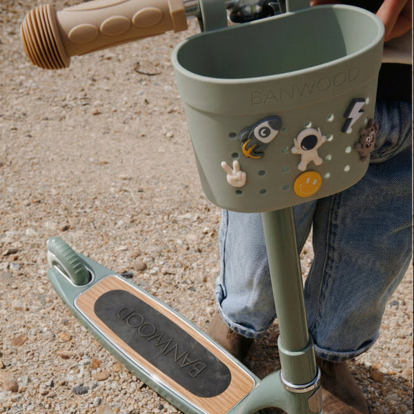 Banwood ECO Pin & Ride Scooter/Bike Basket (Olive)