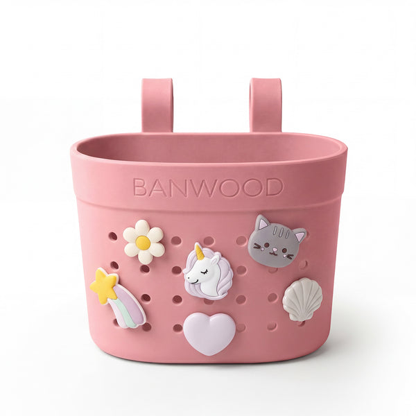 Banwood ECO Pin & Ride Scooter/Bike Basket (Raspberry)