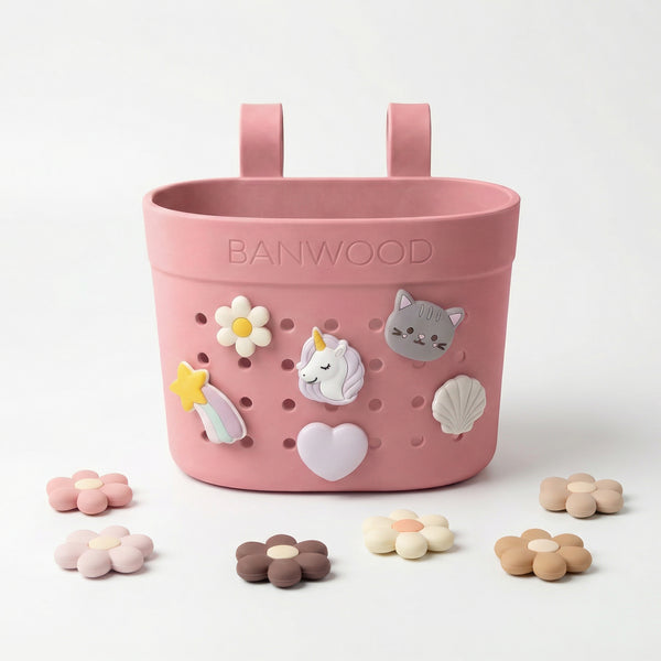 Banwood ECO Pin & Ride Scooter/Bike Basket (Raspberry)