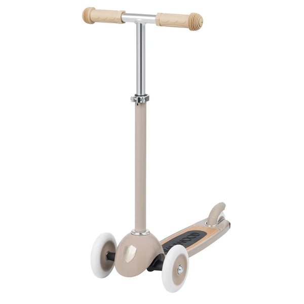 Banwood Kids 3 Wheel Scooter with Basket (Beige)