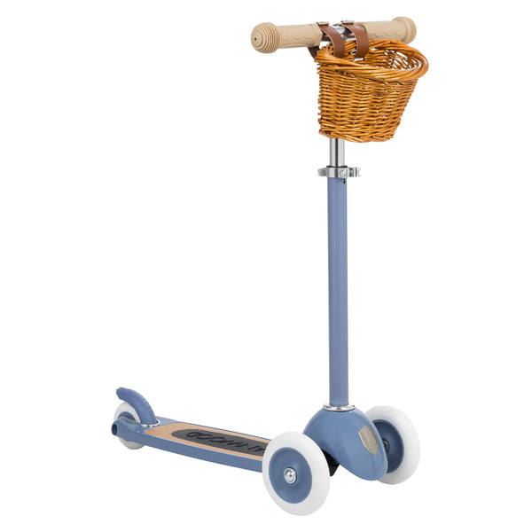 Banwood Kids 3 Wheel Scooter with Basket (Blue)