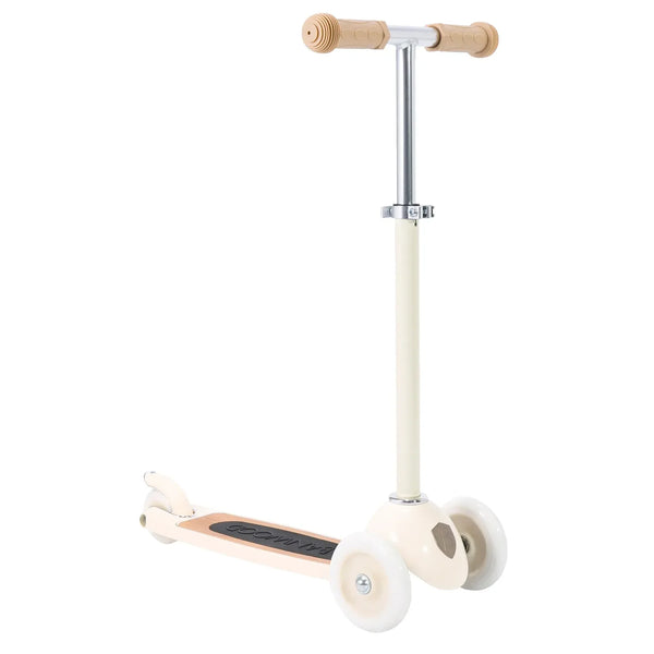 Banwood Kids 3 Wheel Scooter with Basket (Cream)