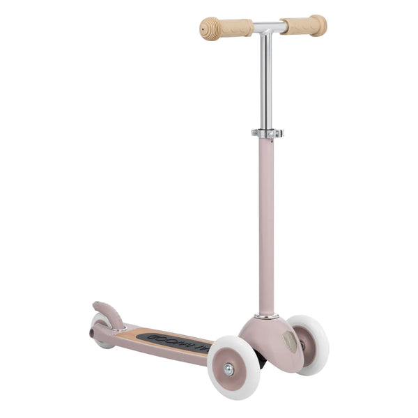 Banwood Kids 3 Wheel Scooter with Basket (Dusty Pink)