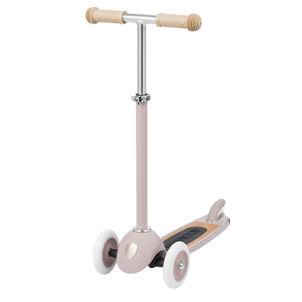 Banwood Kids 3 Wheel Scooter with Basket (Dusty Pink)