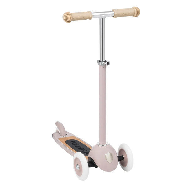Banwood Kids 3 Wheel Scooter with Basket (Dusty Pink)