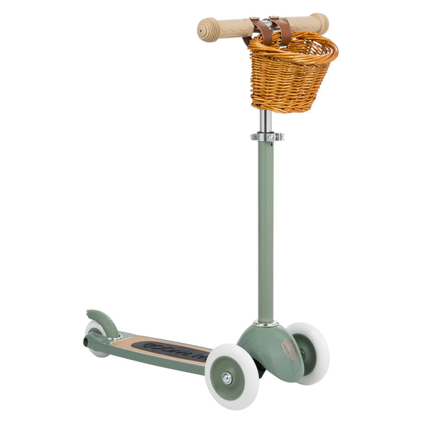 Banwood Kids 3 Wheel Scooter with Basket (Forest)