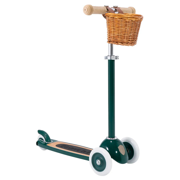 Banwood Kids 3 Wheel Scooter with Basket (Green)