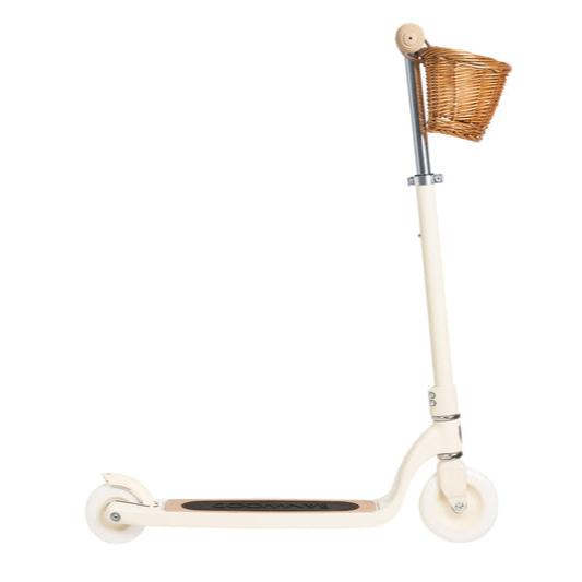 Banwood Kids Maxi Scooter with Basket (Cream)