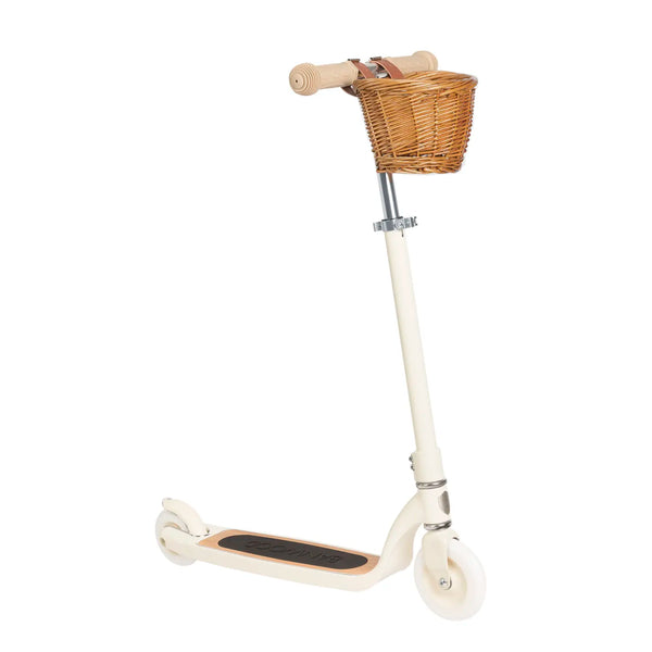 Banwood Kids Maxi Scooter with Basket (Cream)