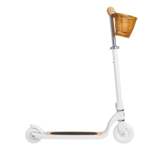 Banwood Kids Maxi Scooter with Basket (White)
