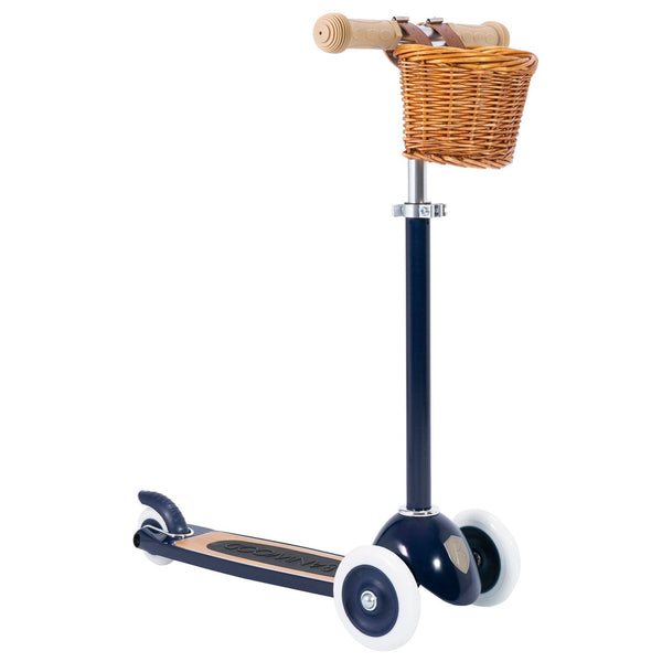 Banwood Kids Scooter with Basket (Navy Blue)