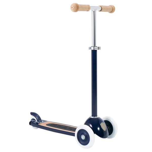 Banwood Kids 3 Wheel Scooter with Basket (Navy)