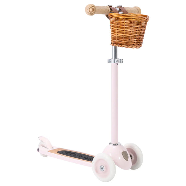 Banwood Kids 3 Wheel Scooter with Basket (Pink)
