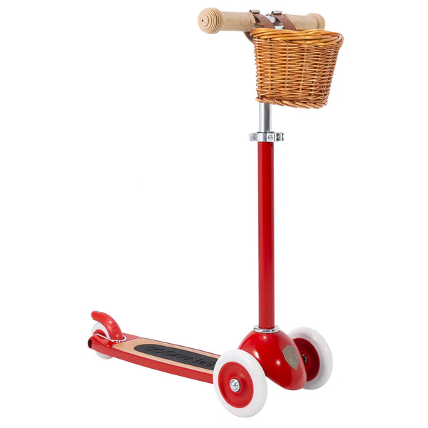 Banwood Kids 3 Wheel Scooter with Basket (Red)