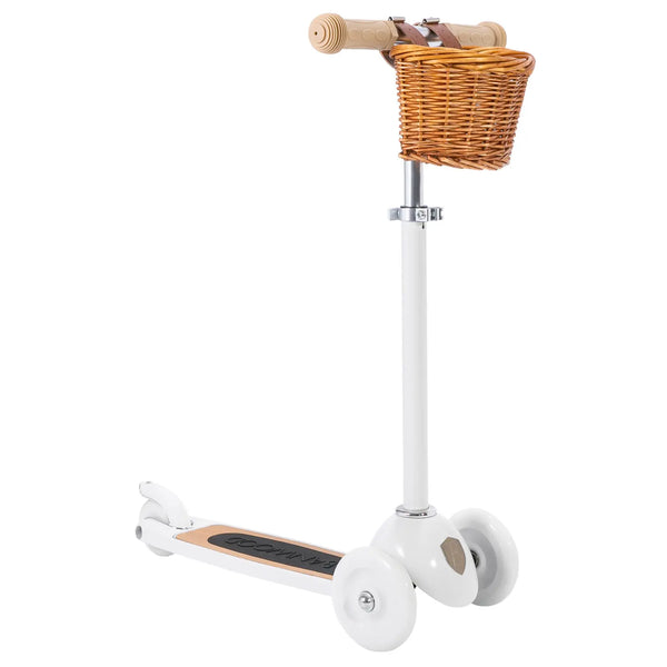 Banwood Kids 3 Wheel Scooter with Basket (White)