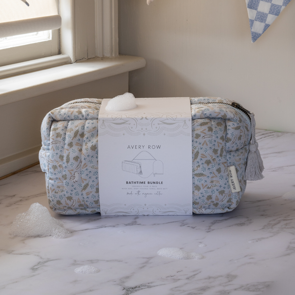 Bath time 3 Piece Towel, Washcloth + Washbag Baby Gift Set (Nature Trail)
