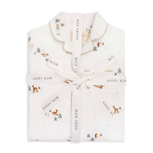 Baby Ski Scene Organic Cotton Flannel Sleepsuit