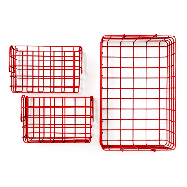 Coated Steel Wire Storage Baskets (Poppy)