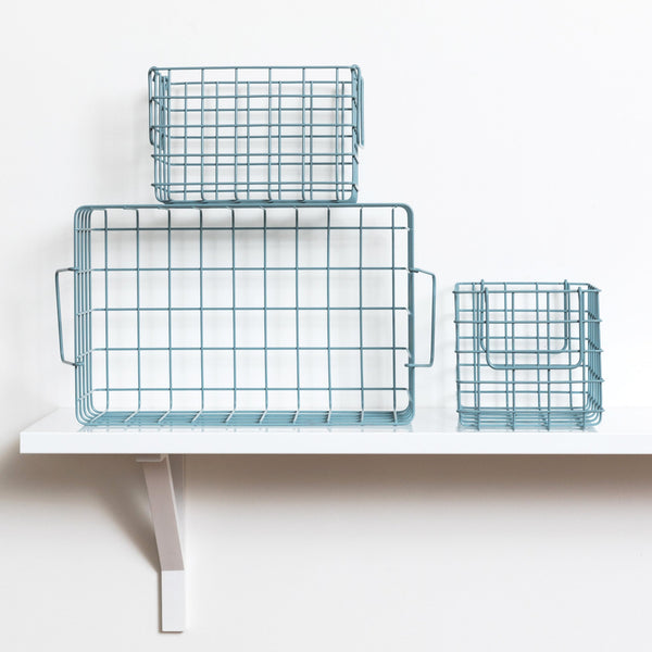 Coated Steel Wire Storage Baskets (Ocean)