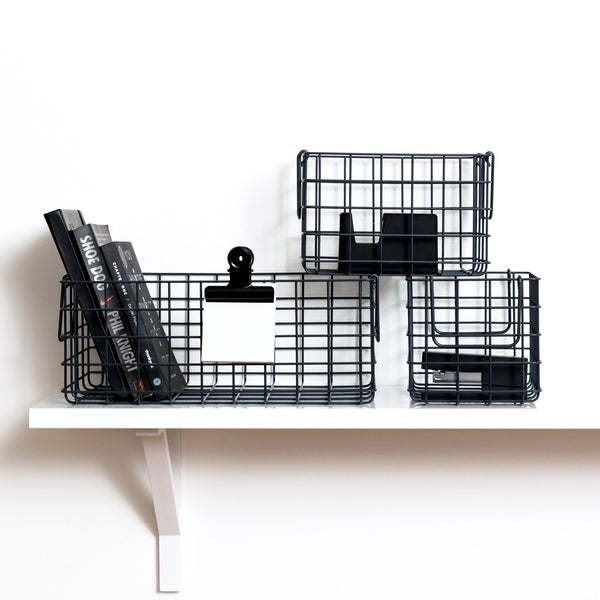 Coated Steel Wire Storage Baskets (Slate)