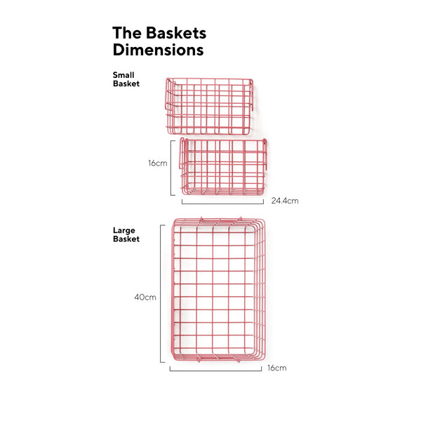 Coated Steel Wire Storage Baskets (Berry)