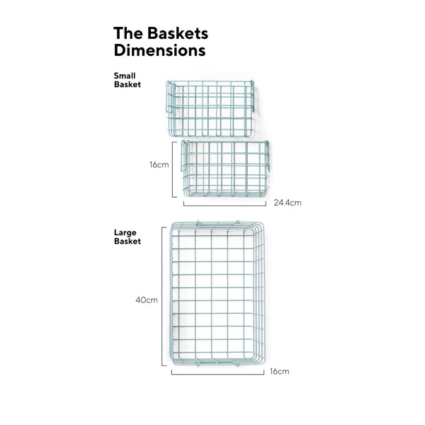 Coated Steel Wire Storage Baskets (Ocean)