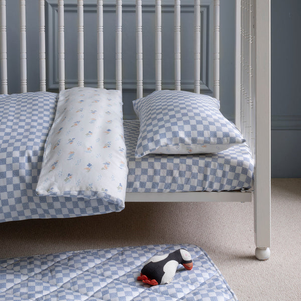Organic Cotbed Fitted Sheet (Waves)