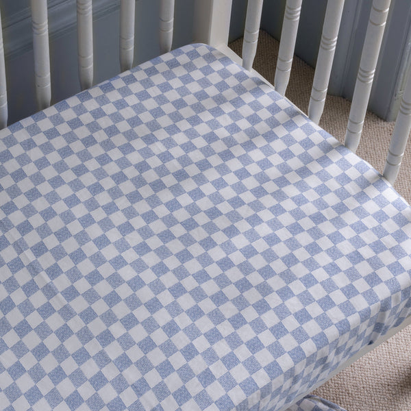 Organic Cotbed Fitted Sheet (Waves)