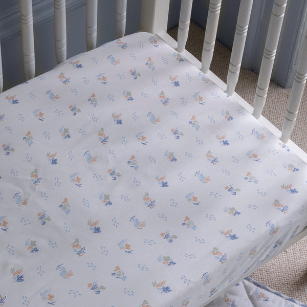 Organic Cotbed Fitted Sheet (Coastline)