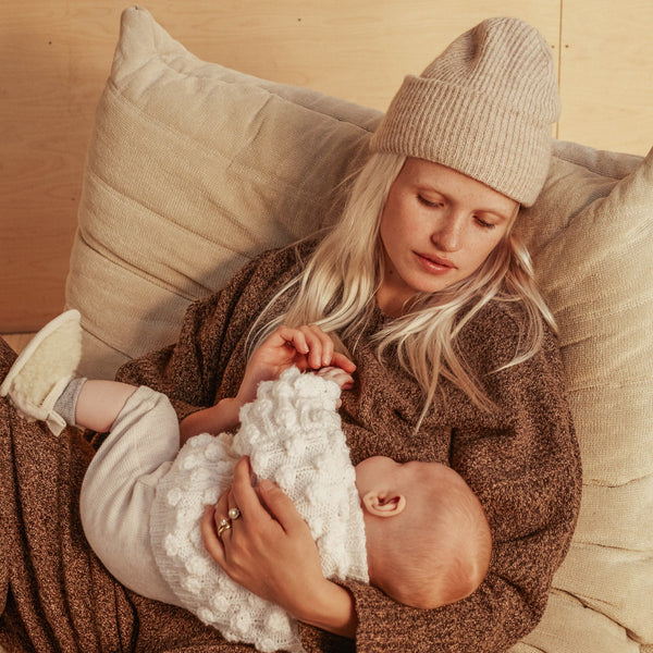 Bini Merino Wool Baby Booties (Milk)