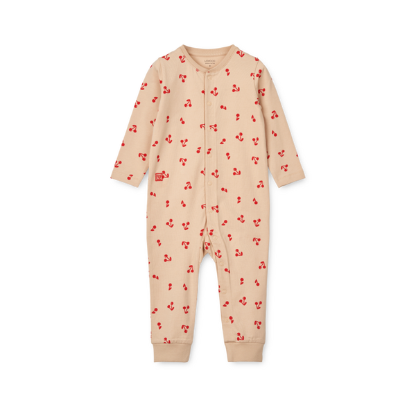 Birk Cherry Print Baby Jumpsuit Pyjamas (Apple Blossom)