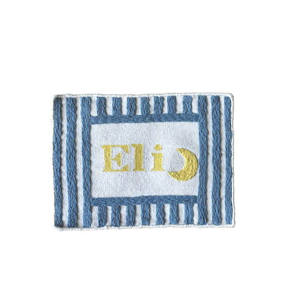The Striped Hand Embroidered Personalised Wall Art (Choose Colour from Options)