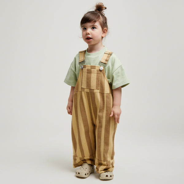 Blythe Banoffee Stripe Cotton Dungarees