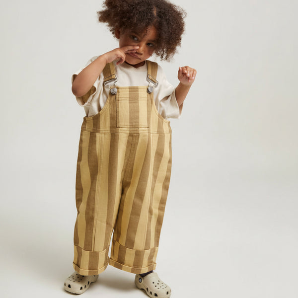 Blythe Banoffee Stripe Cotton Dungarees