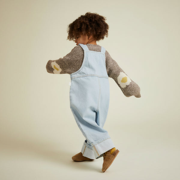 Blythe Egg Patch Denim Cotton Dungarees