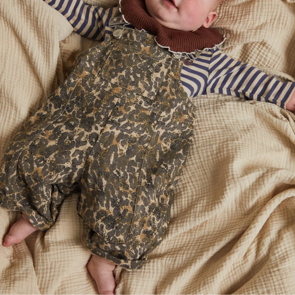 Blythe Leopard Print Cotton Dungarees