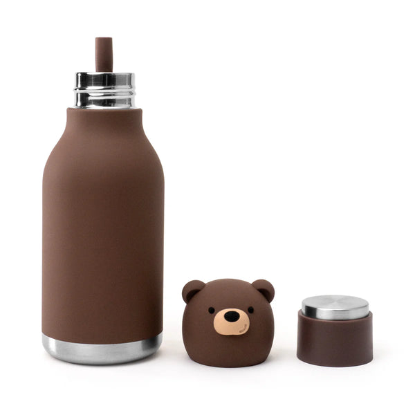 Brown Bear Bestie Insulated Screw Top Water Bottle 470ml