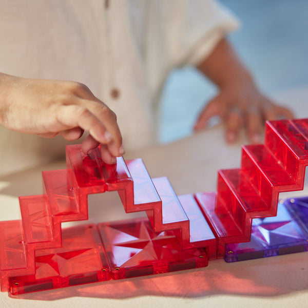 Stair Set Intense Magnetic Building Tiles 34 Pieces