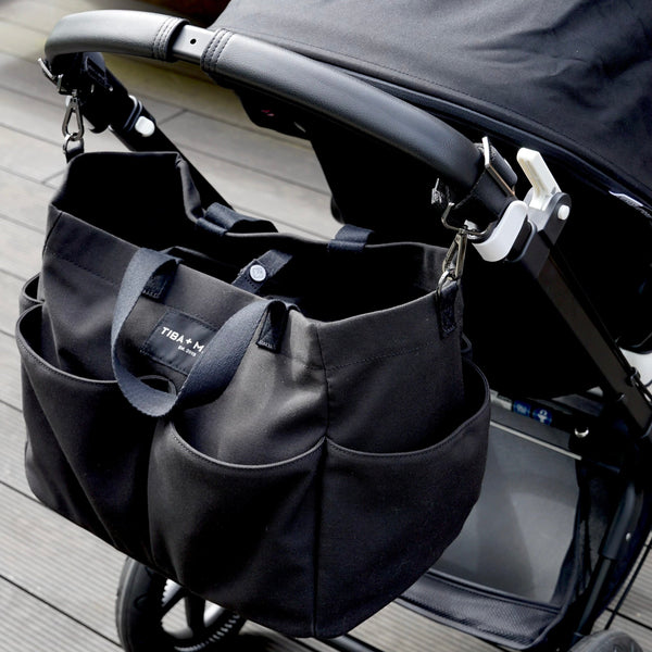 T+M Pocket Changing Bag Tote (Black)