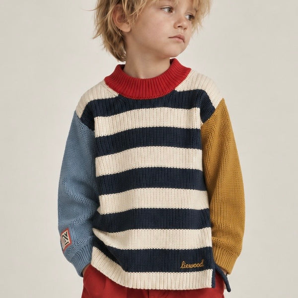 Levi Striped Colour Block Cotton Knit Jumper (Yuzy Multi Mix)