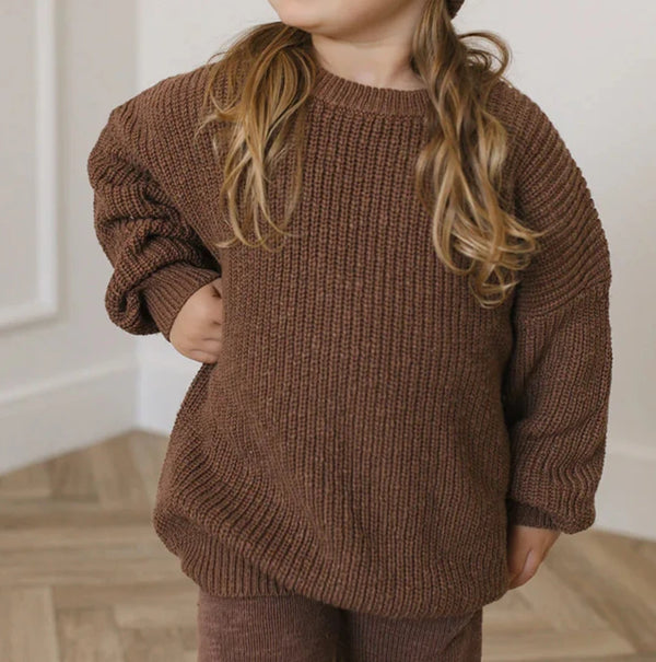 Cocoa Teddy Oversized Cotton Jumper