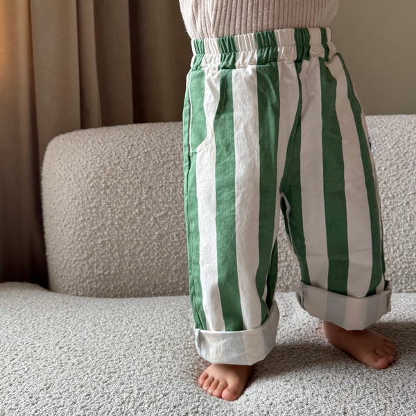 Inez Green Stripe Trousers