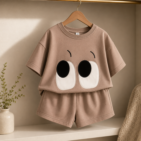 Mira Eyes Shorts and Tee Set (Clay)