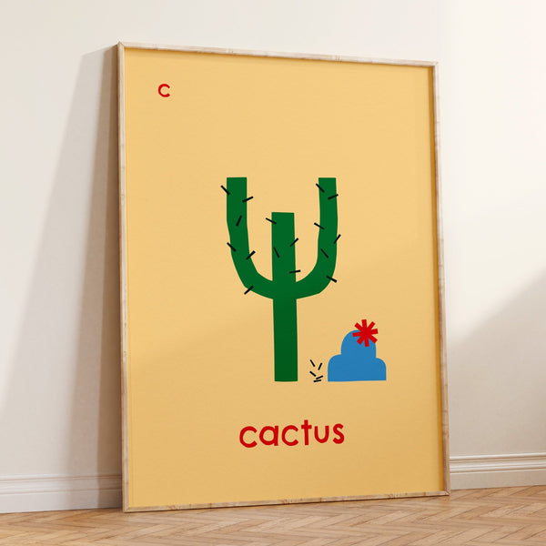 C for Cactus- Alphabet Art Print