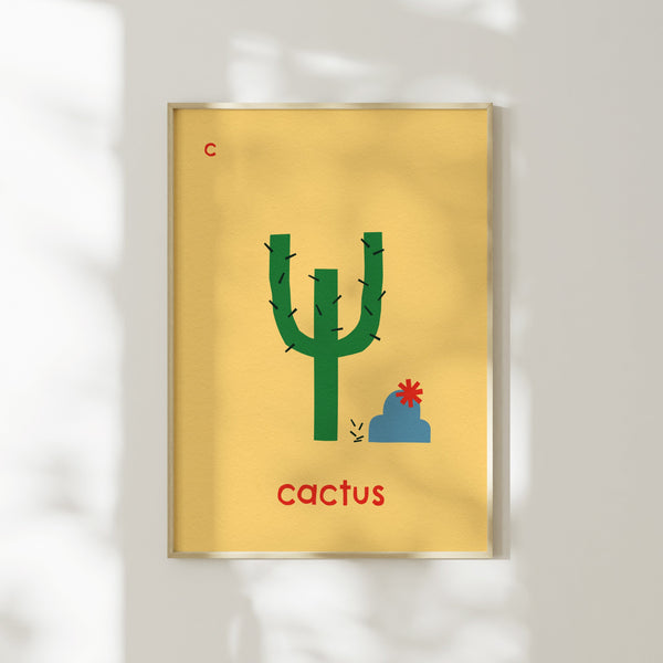 C for Cactus- Alphabet Art Print